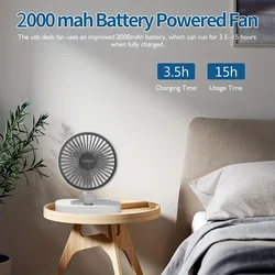 Electric Fan Portable Oscillating Desk Fan Small Usb Desktop Fan With 5 Speeds Strong Airflow For Home Outdoor Travel Camping