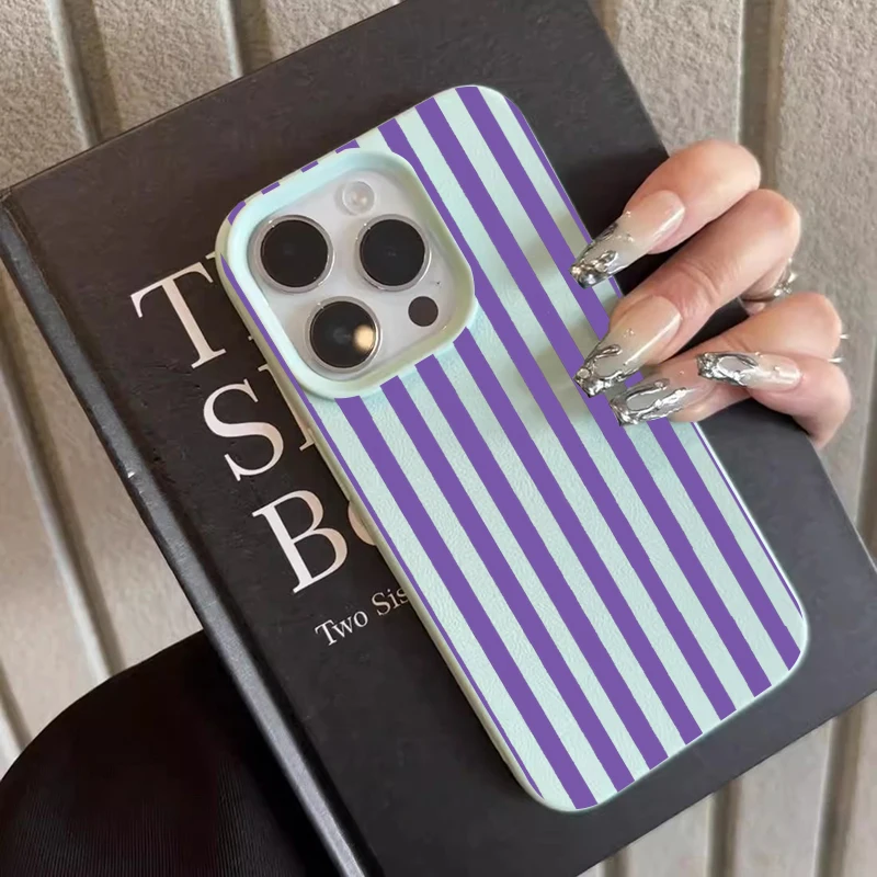 ตัวเลือกสินค้า เคสโทรศัพท์มินิมอล ลายทางสีสันสดใส สำหรับ iPhone ทุกรุ่น