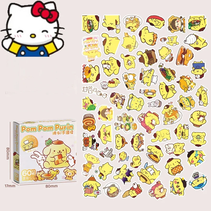 Kawaii Sanrio Hello Kitty My Melody Pompompurin Stickers Sticky Notes  Waterproof Stickers Clip Art Material Cute Craft Supplies - AliExpress