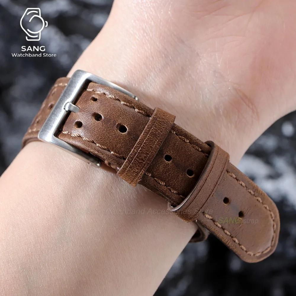 Vintage Calfskin Leather Watch Strap - Breathable Sport Bracelet Accessories
