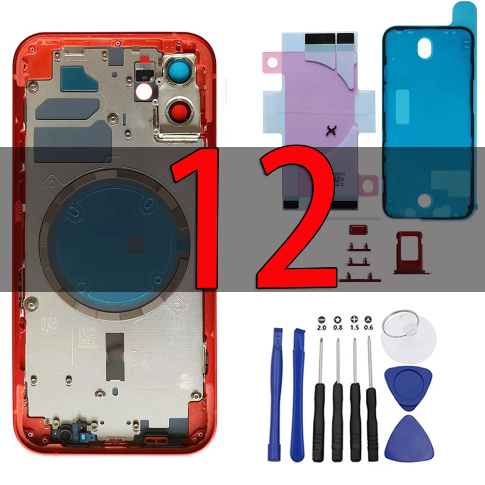 

Back Cover Glass Housing with Magnetic Circle Mobile Repair Middle Chassis Frame Assembly Case Replacement For iPhone 12