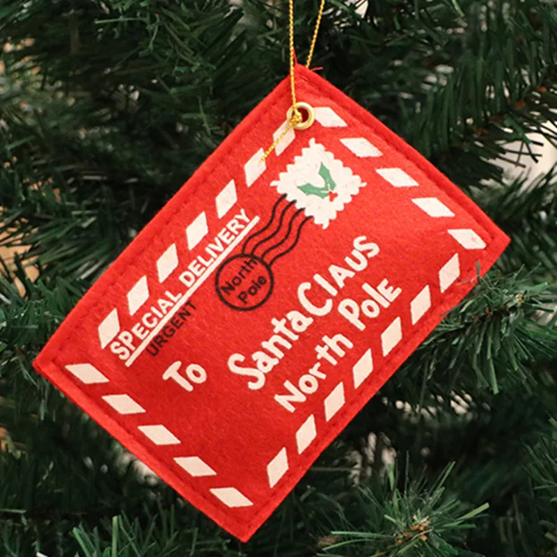

1~10pcs Santa Claus Letter Envelope Embroidery Card Felt Christmas Decoration Ornament Navidad Christmas Decoration Home Decor