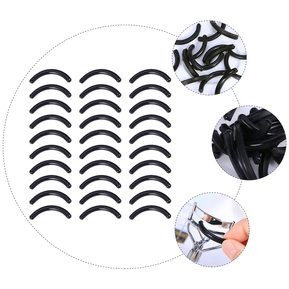 200 Pcs Black Eyelash Curler Refill Pads Strip Gums Replacement Bands Premium Rubber Curler Makeup Tool eyelash Enhancer Beauty