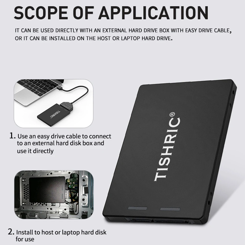 TISHRIC 솔리드 스테이트 하드 디스크 박스용 인클로저 케이스, SSD MSATA NGFF to SATA 3.0, 22 핀, 2.5 인치, 2242 2260/2280