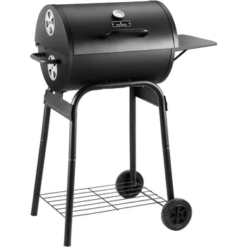 Charcoal Grills Outdoor BBQ Grill, Barrel Charcoal Grill with Side Table, with Nearly 500 Sq.In. Cooking Grid Area, Outdoor Back 1