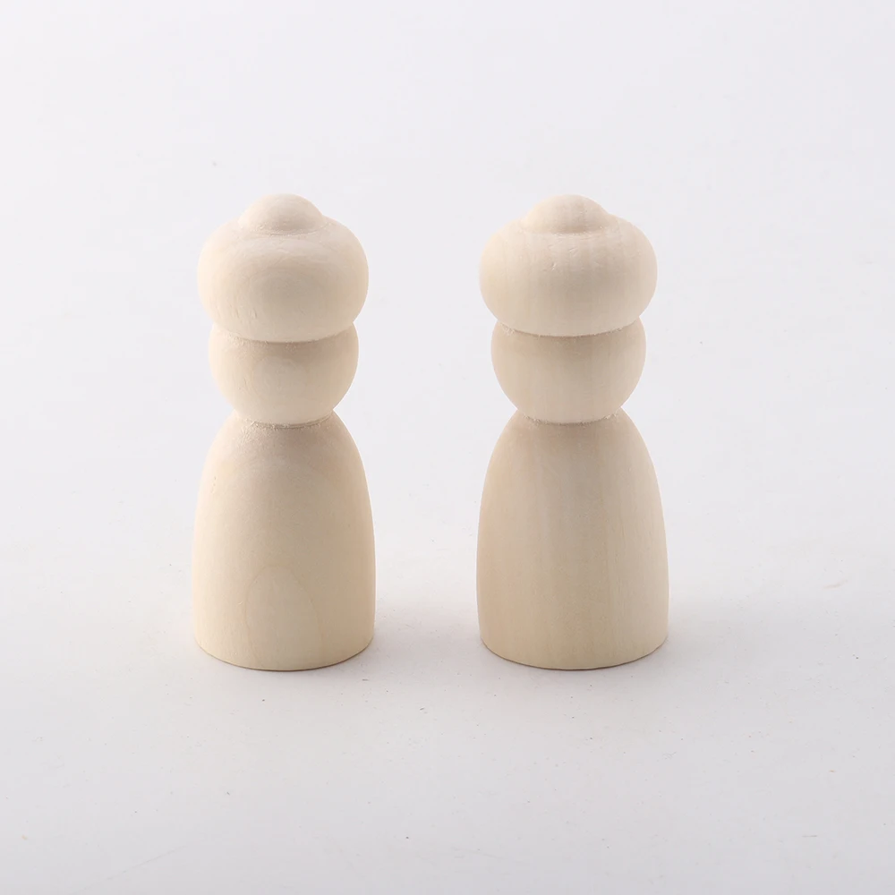 7pcs 자연 색상 미완성 된 나무 말뚝 인형 Diy 수제 재료 멀티 모양의 예술 페인트 홈 파티 장식 액세서리