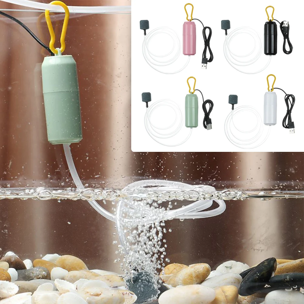 

Air Pump Aquarium 100cm USB 4 Colours Aerator Air Compressor Aquarium Mute Oxygen Oxygenator Plastic+Copper Pump