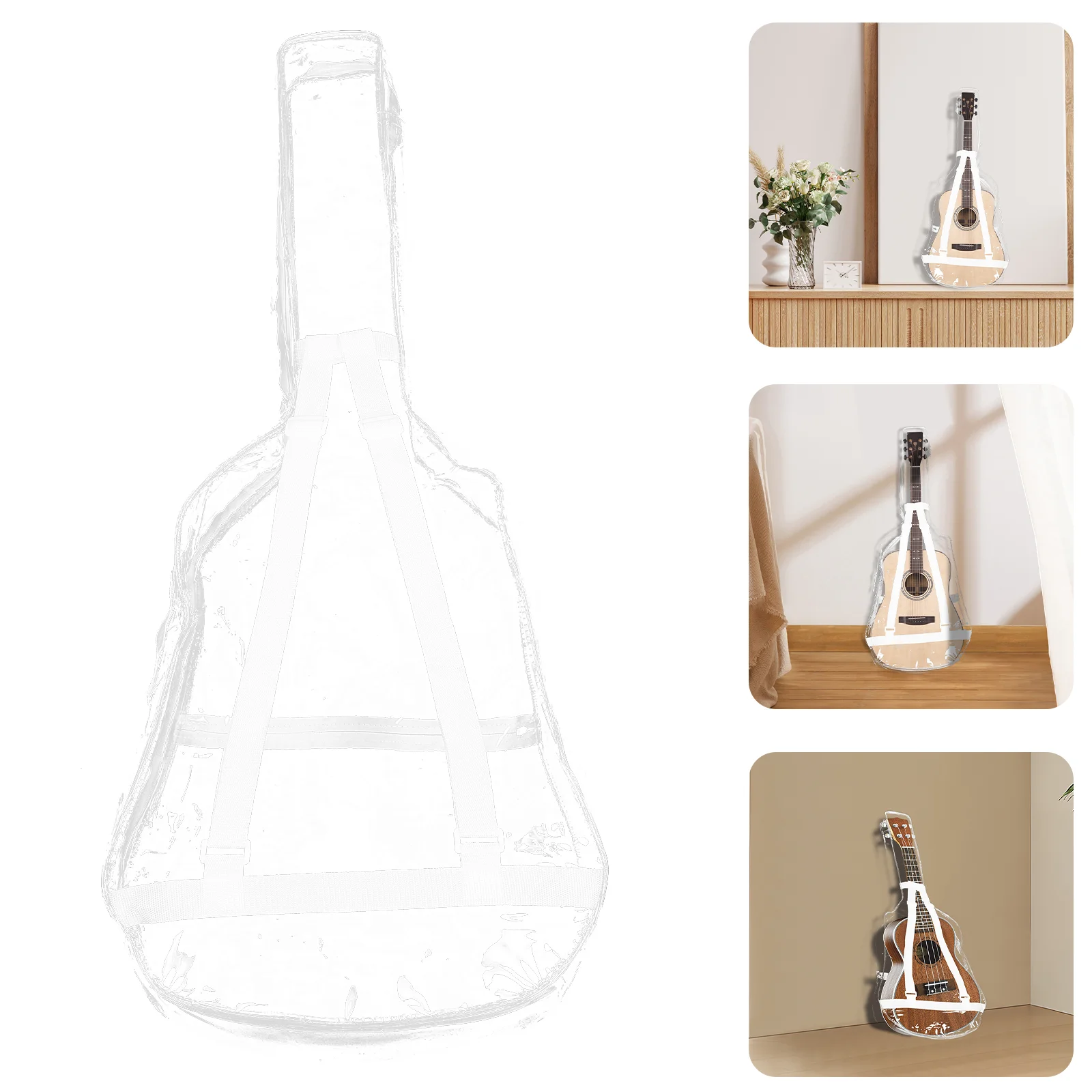 

Clear Acoustic Guitar Case Transparent Protective Bass Guitar Bag Folk Guitar Protection Case Instrument Guitars Accessories