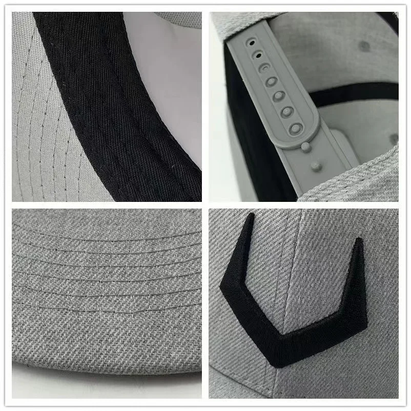 High quality Unisex Simple grey V 3D pierced Embroidery Bill Hip-Hop Hats Outdoor Adjustable Casual Baseball Caps Sunscreen Hat