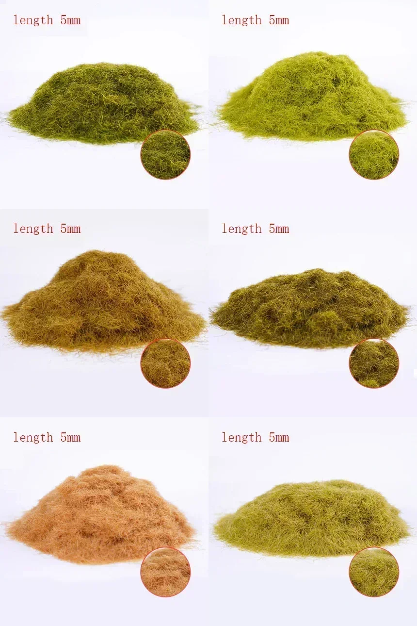 30g Miniature Scene Model Materia Turf Flock Lawn Nylon Grass Powder STATIC GRASS 3MM/ 5MM 8/MM Modeling Hobby Craft Accessory 3