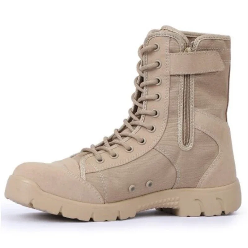 Summer Fashion Men Boots Outdoor Leather Military Boots Breathable Army Combat Boots Plus Size 46 Desert Boots Walk Shoes Autumn