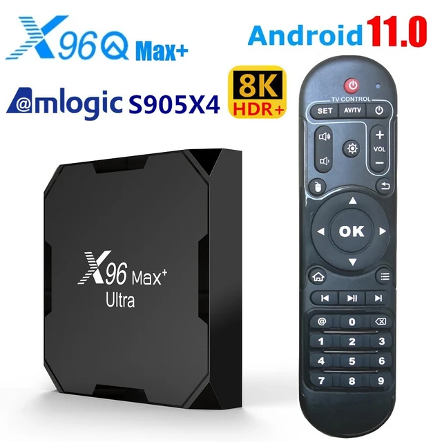 X96Max Plus Ultra TV Box Android 11 Amlogic S905X4 4G 64GB Support 8K video  Wifi BT  Media Player 4GB 32GB Set top box