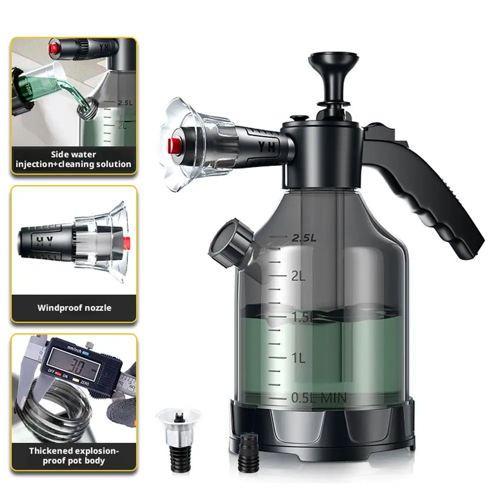 핸드 펌프 폼 스프레이어 3가지 노즐 타입, 핸드 공압 폼 캐논, 스노우 폼 세차..