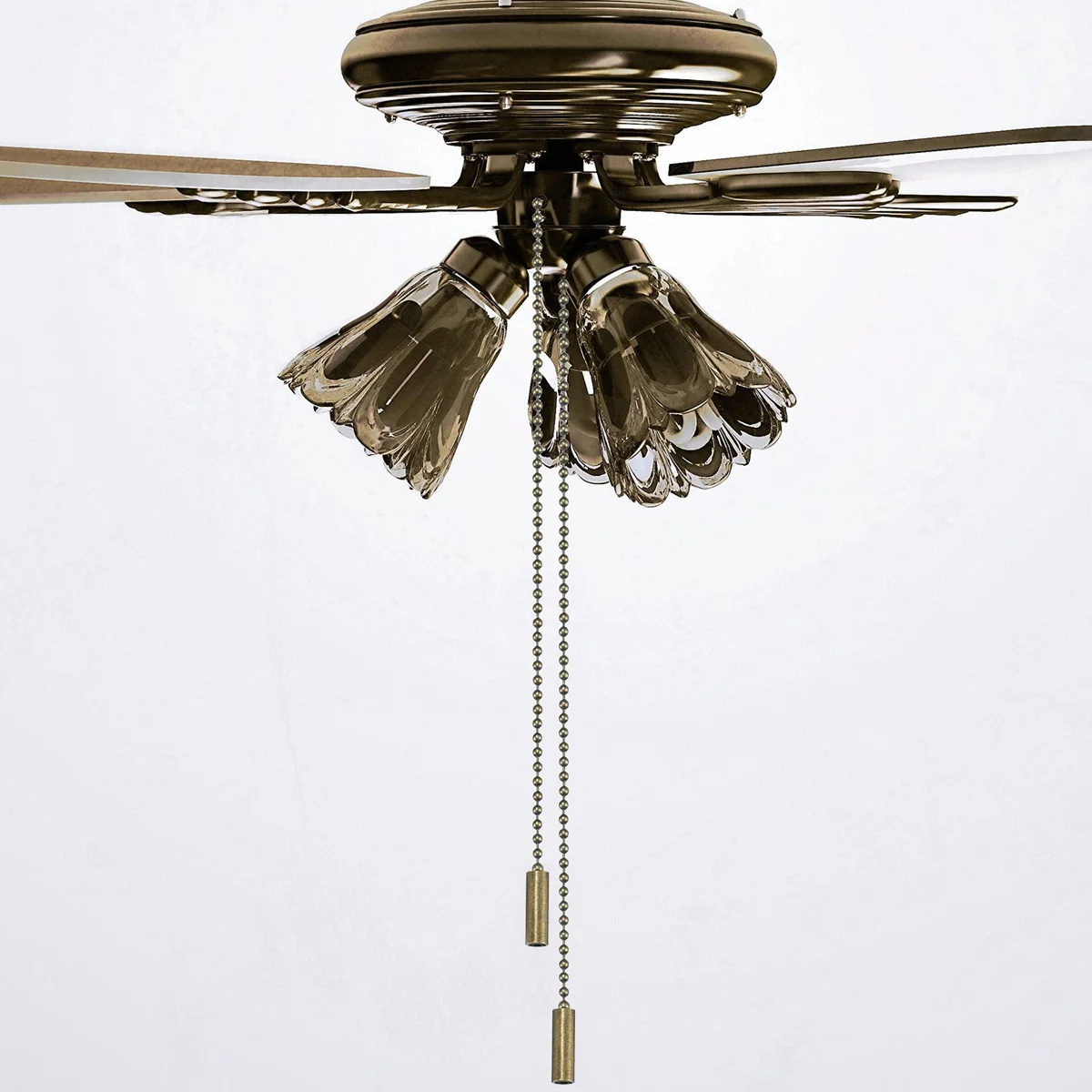 2 Pcs Ceiling Pull Chain with Connector Extender Matching Lamp Accessories Fan Cable Beaded