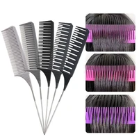 5Pcs/Set Hairbrush Highlight Dyeing Comb Hairstylist Dye  Hair Pointed Combs Hair Salon Hairdressing Brush Styling Tools Y0606 1
