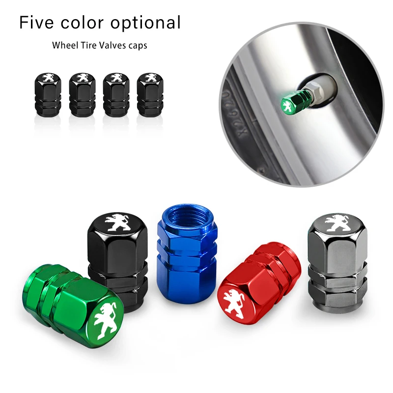 Metal Car Wheel Valve Cap 4pcs For Peugeot