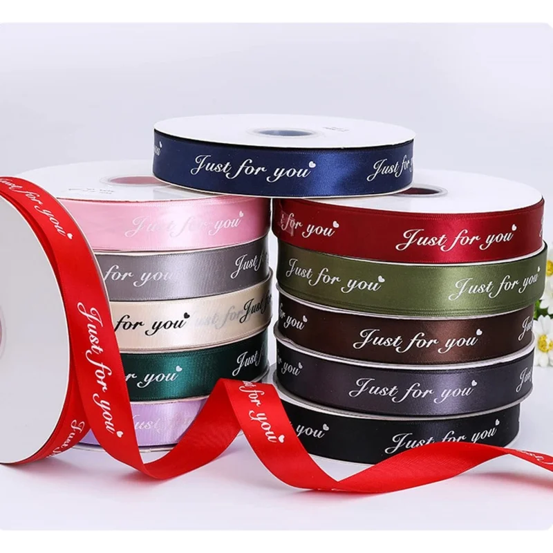 

Ribbon customizationOKAY Custom 3mm To 100mm Polyester Satin Ribbon With Printing Logo Just For You For Crafts Valentines Day Bi