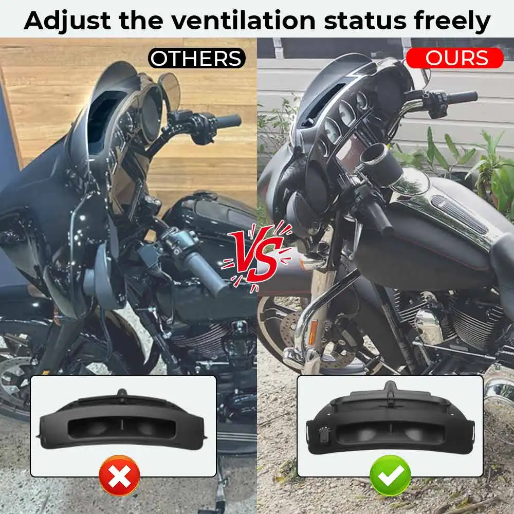 Harley Touring 2014-later Electra Glide 내부 페어링 에어 덕트 (도어 버튼 베젤 포함) Matte Black ABS 자동차 액세서리