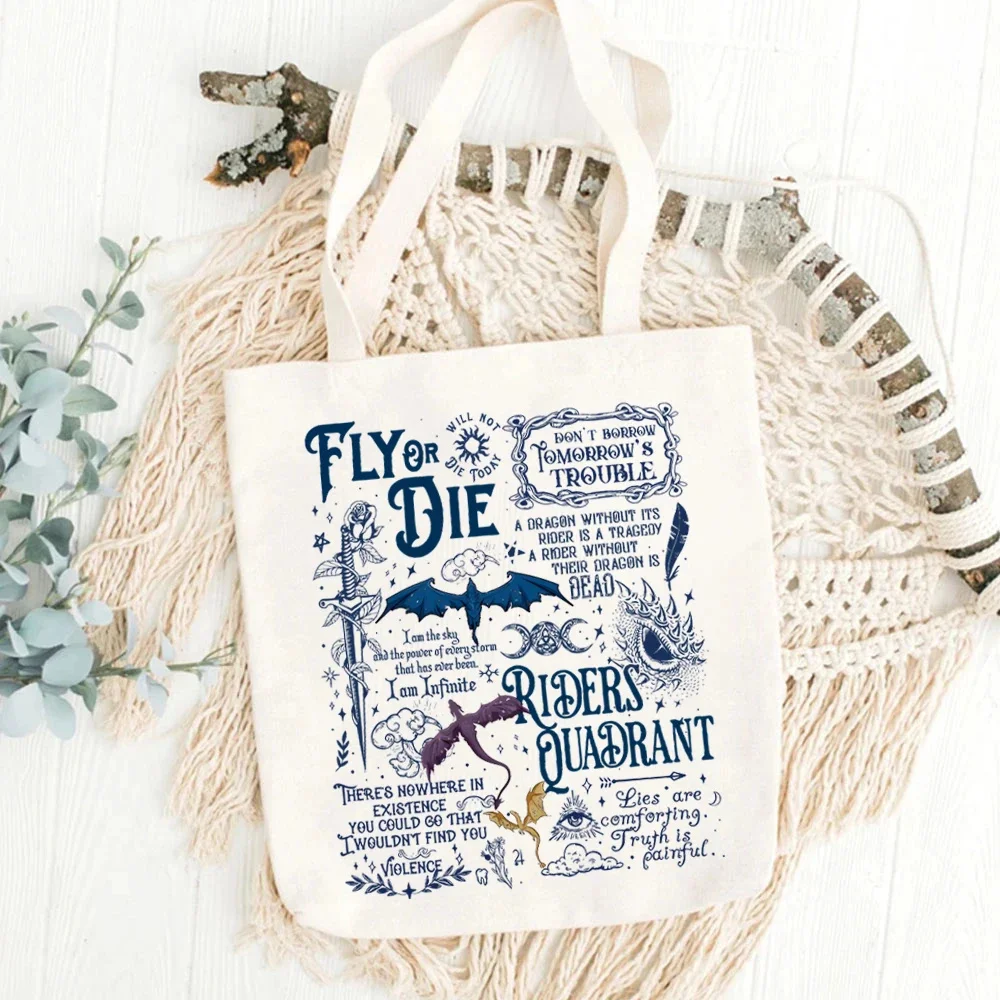 Basgiath War College Fourth Wing Tote Bags Gifts for Book Lover Bag Women's Handbag Readers Are Leaders Canva Tote Bags Bookworm 3