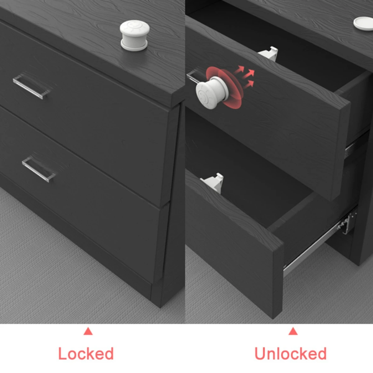 Cabinet Lock Child Lock Safety Lock Magnetic Child Protection Baby Safety Plastic Lock Drawer Latch Cabinet Door Limiter