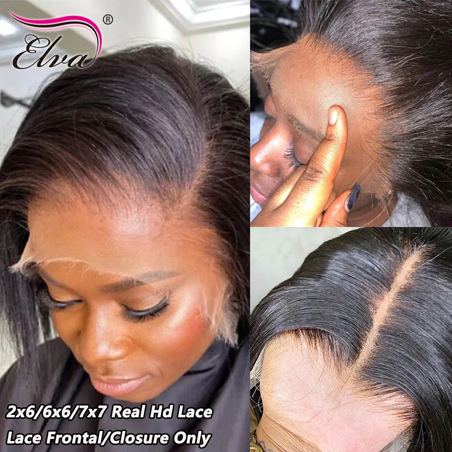 투명 HD 레이스 클로저, 모든 스킨 스트레이트 인모, 비저블 13x4, 13x6, 2x6, 6x6, 7x7