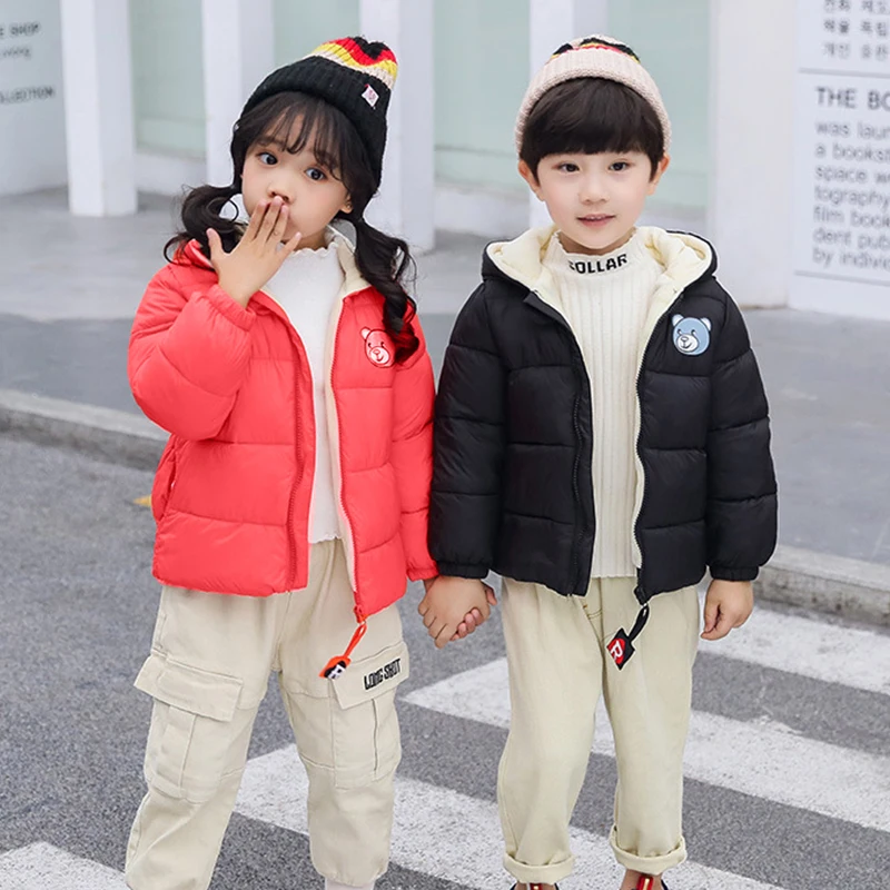 Kids Clothes Children's Jacket Coat Clothing Boy Girl Hooded Thicken Velvet Lining Keep Warm Down Jacket Children Clothing down jacket children jackets girls coat