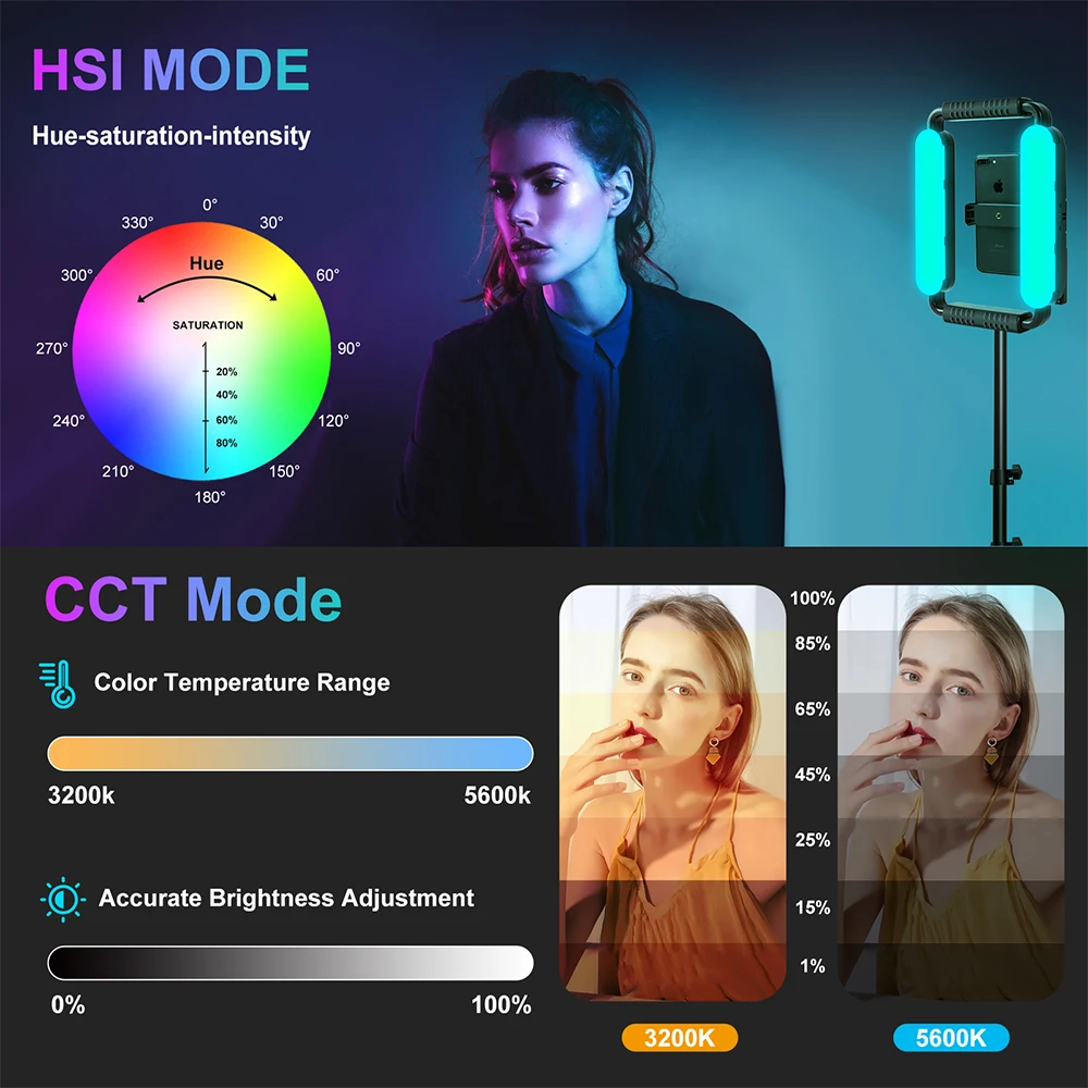 GVM TL-10S 10W Smartphone Video Rig Vertical Shooting LED Ring Light LED Video Light 9 Sf7408f4fe2c947d8aad813ca6eefa92bs