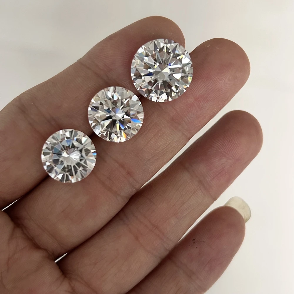 Meisidian Grown Diamonds GRA 2 Carat 8mm IJ Color VVS1 Loose Moissanite Stone