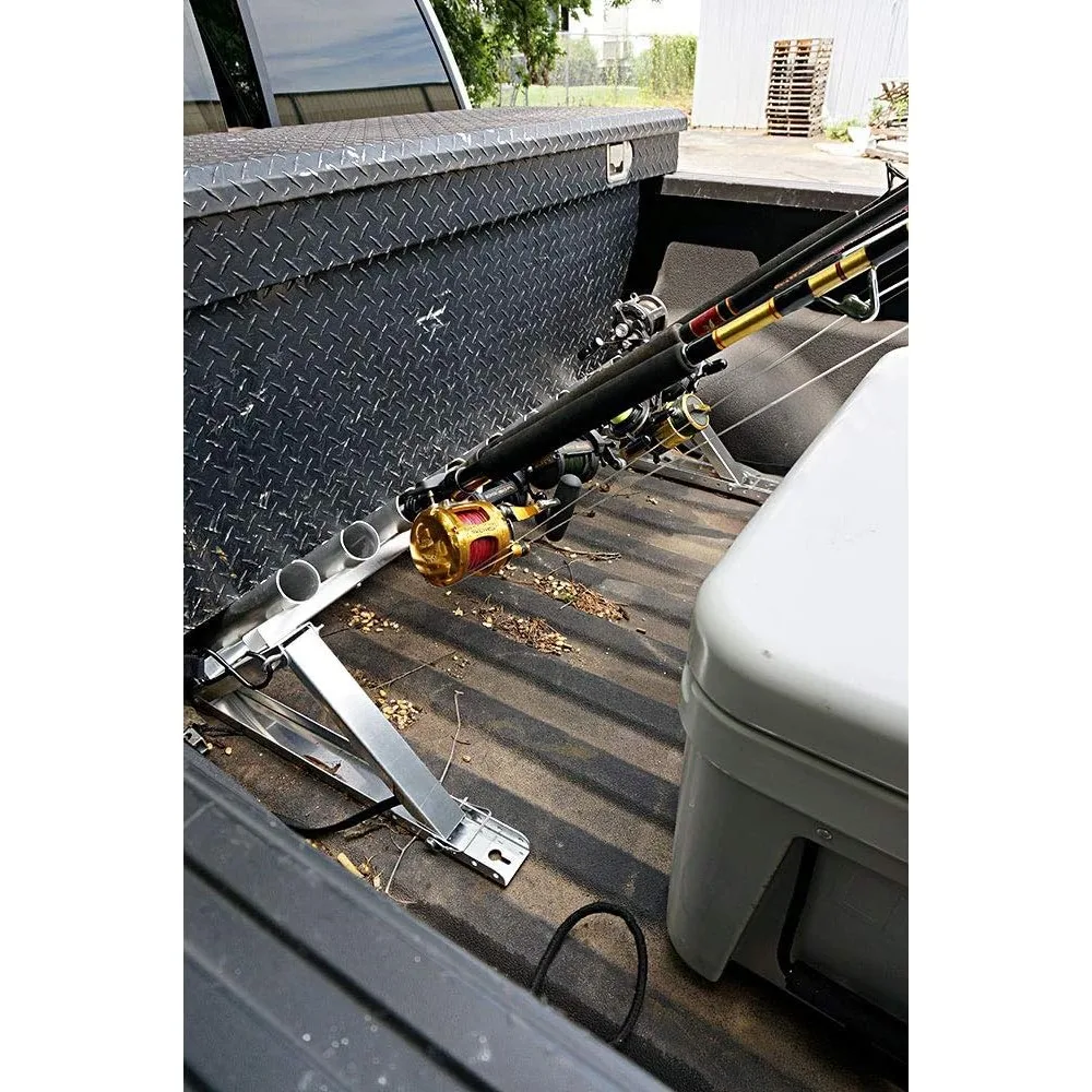 VFR004 10 Rod Wall Mounted Aluminum Steel Vertical Fishing Rod and Reel Holder Rack with Adjustable Installation