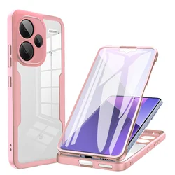 Ultimate 360° Protection Phone Case with Full Body Screen Protector Cover for Redmi Note 17 Pro 5G (Pink)