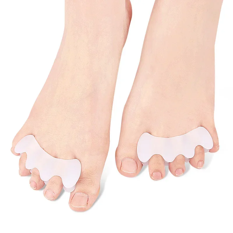 Hard Silicone Toe Finger Separator 3 Hole Hallux Valgus Orthopedic Spacers Overlapping Hammer Foot Corrector 2Pcs=1Pair toe separators