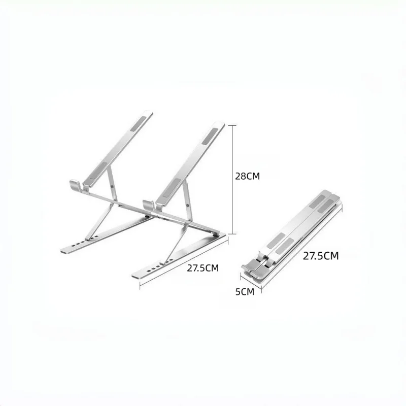 알루미늄 합금 접이식 쿨링 노트북 스탠드, 이중 레이어 데스크탑 지지대, 노트북 및 태블릿용 범용 스탠드