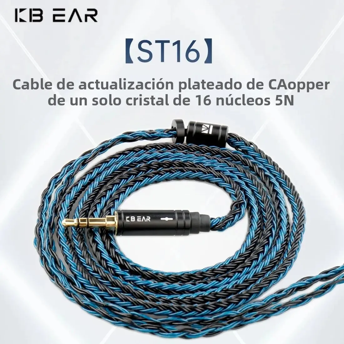 Câble Upgrade KBEAR ST16 MMCX 16 Cœurs 5N Cuivre Plaqué Or - Pour Shure SE535 SE215 SE846 UE900 Et Plus (2,5 Mm Équilibré, Noir/Bleu)