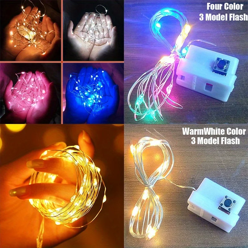 Mini Fairy Lights 10 Pack Waterproof Copper With 3 Speed Modes for Christmas Decorations Outdoor Use Battery Powered