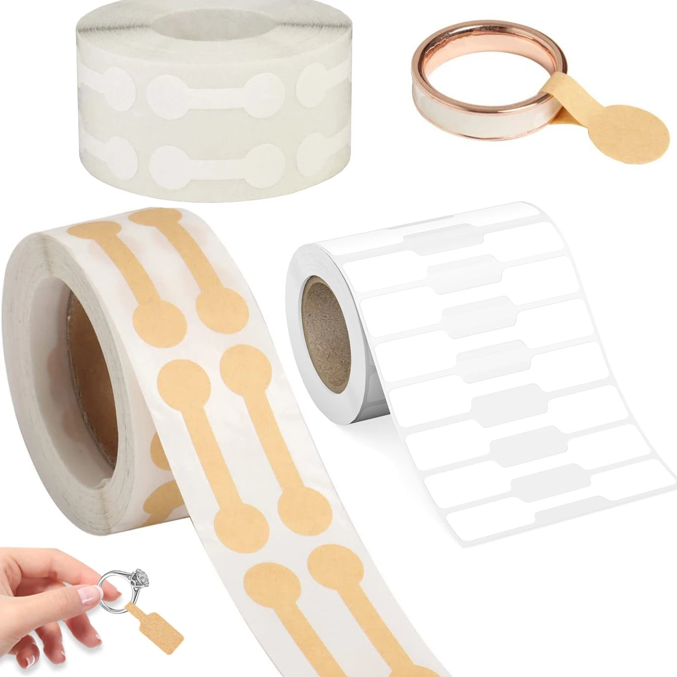 Self Adhesive Price Tags 500pcs Paper Ring Price Tags Stickers Blank Bracelet Price Labels Necklace Display Diy Jewelry Packaging Supplies