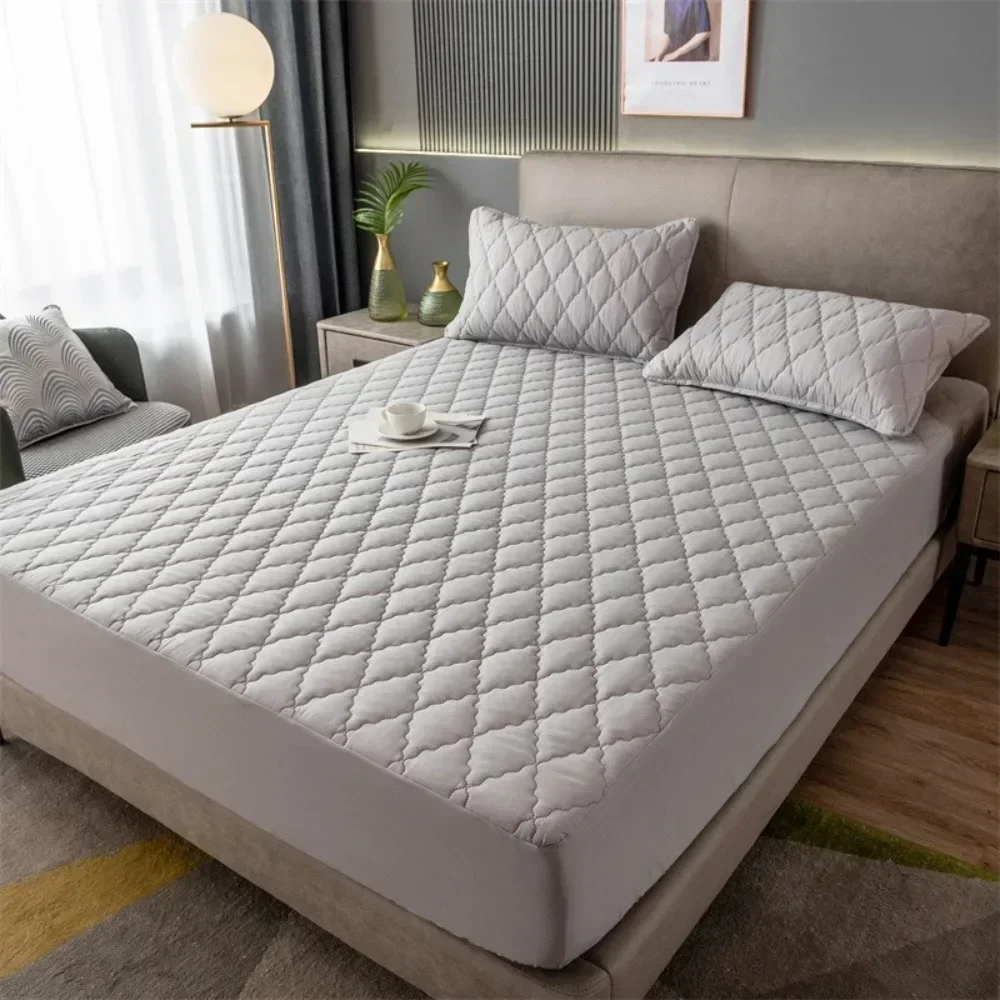 Waterproof Thicken Mattress Cover Protector Non-Slip Bed King & Queen Size Soft Skin-Friendly Bed Cover Fitted Machine Washable