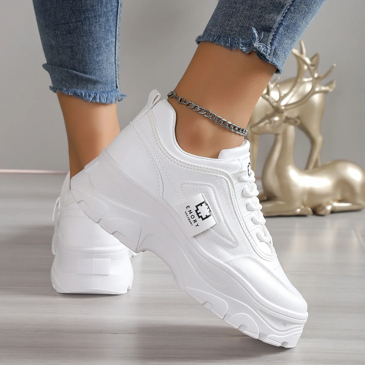 Candy Colored Women Sneakers Student Thick Soles Large Size Casual Platform Soport Shoes Lace Up Tenis Feminino Purple Zapatos