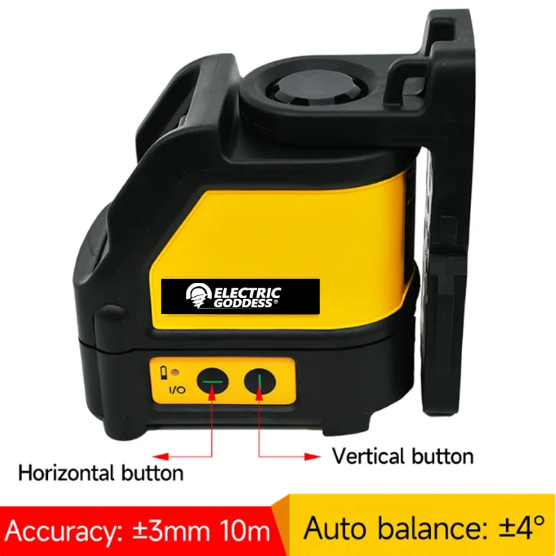 Electric Goddess DW088 2-Line Laser Level  Self Levelling Cross Line Green Beam Laser Horizontal Vertical Body Only With Battery 6