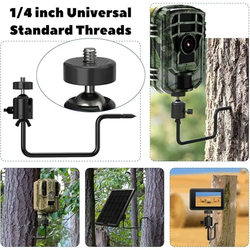 Universal M5 1/4 inch Scouting Trail Hunting Camera Mount Holder Adjustable Tree Stand Screw Solar panel Charger Night Vision hunting trail camera trail camera