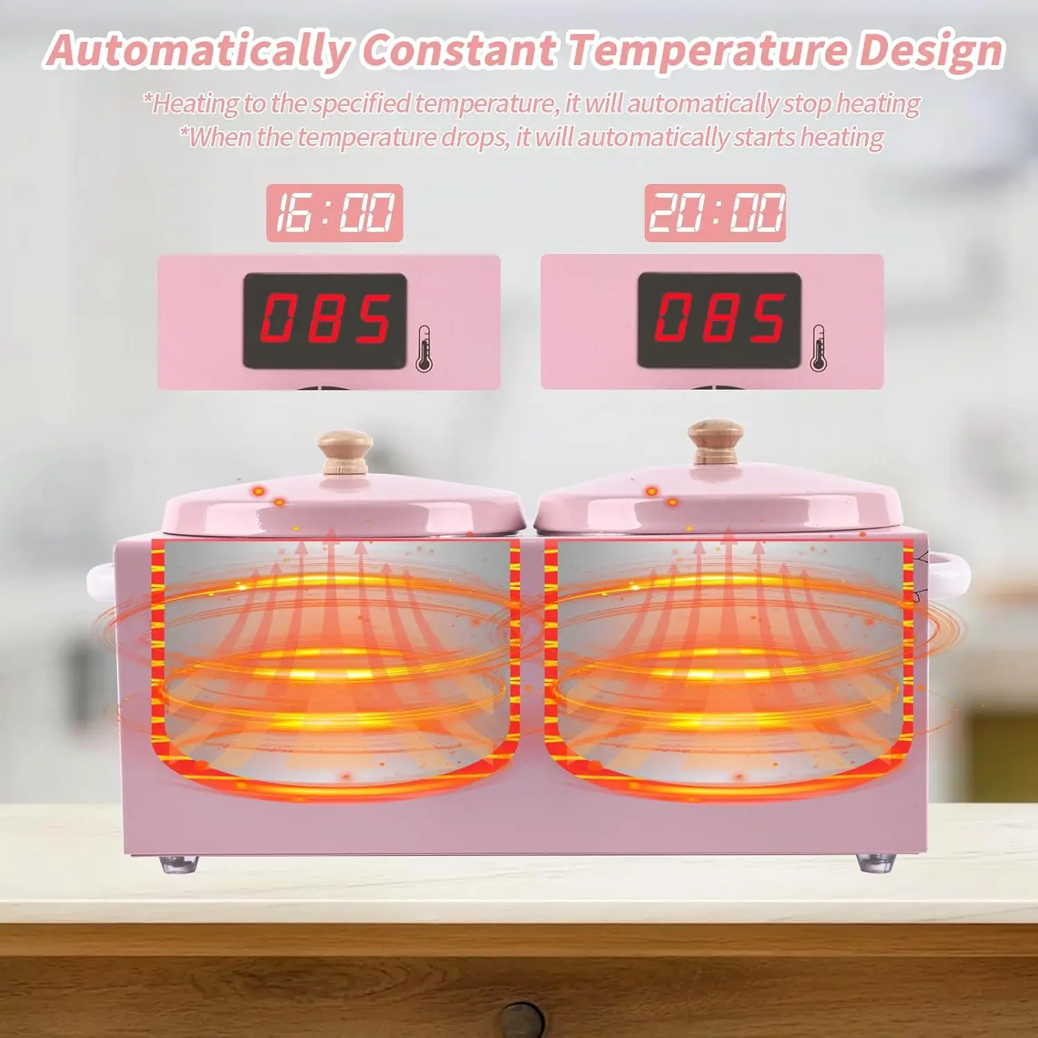 Double Pot Wax Warmer Paraffin Heater Warmer with LED Display Skin Hair Removal Adjustable Temperature For Beauty Salon Home Use 2