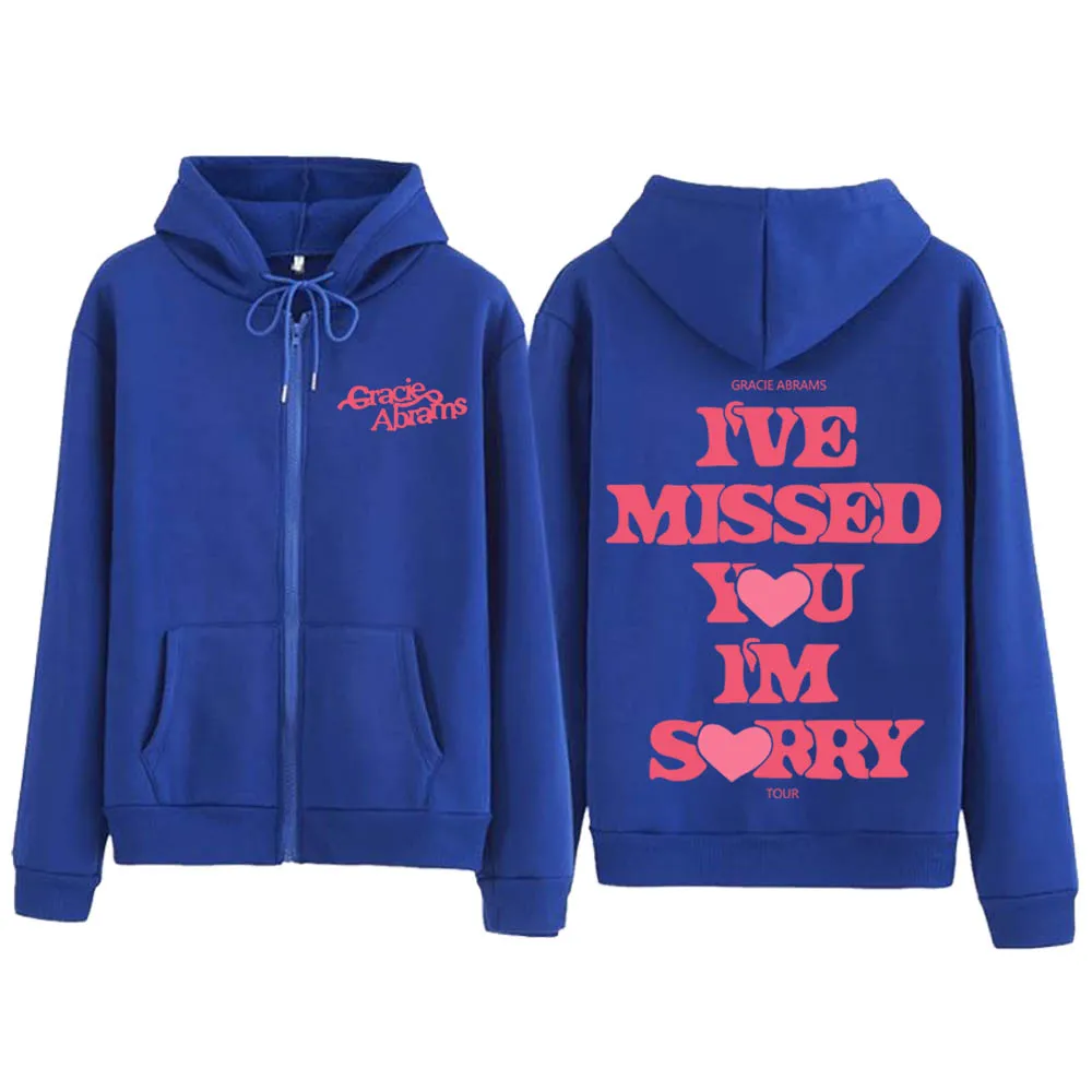 Gracie Abrams 2024 I Miss You I'm Sorry Zip Up  Hoodie Coat Gracie Abrams Zipper Graphic Men Women Sweatshirt Y2K Clothes 4