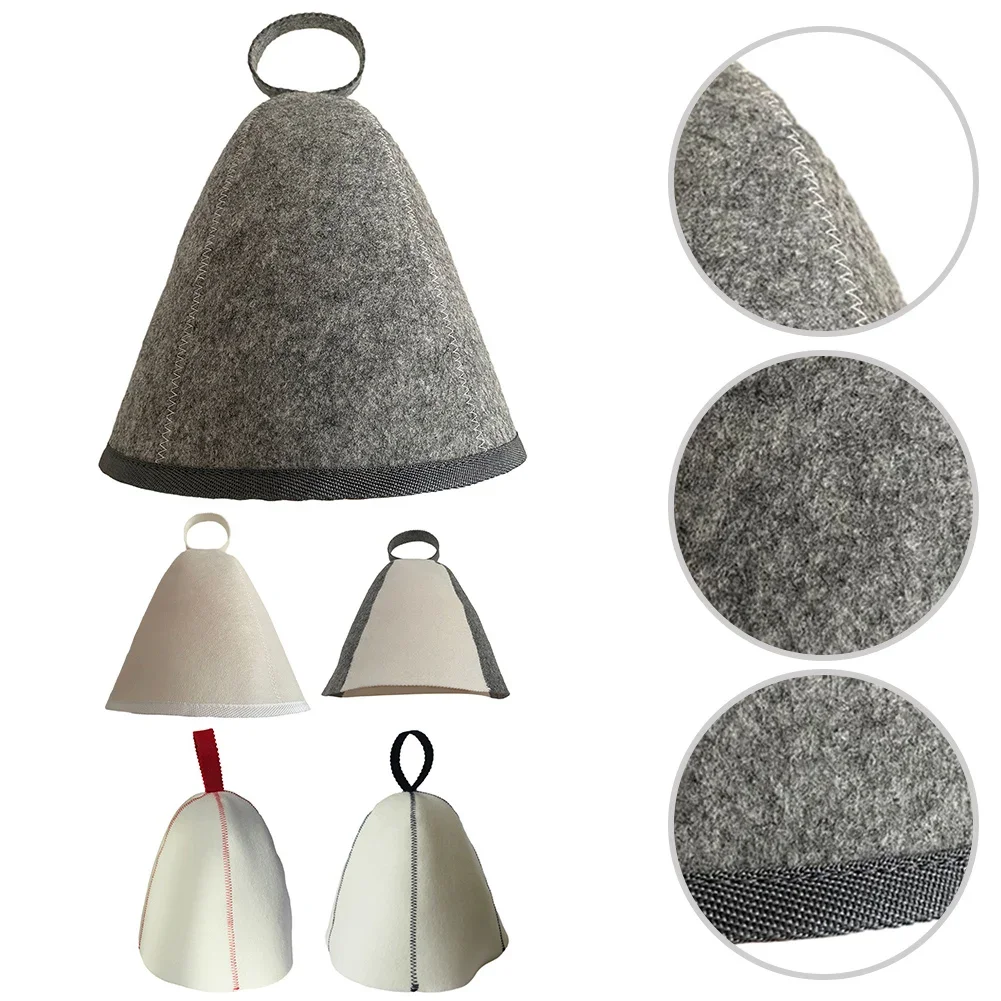 Pure Wool Felt Sauna Hat Russian Banya Cap For Saunahut Bath Shower House Head Protection Sauna Vaporarium Accessories sauna hats