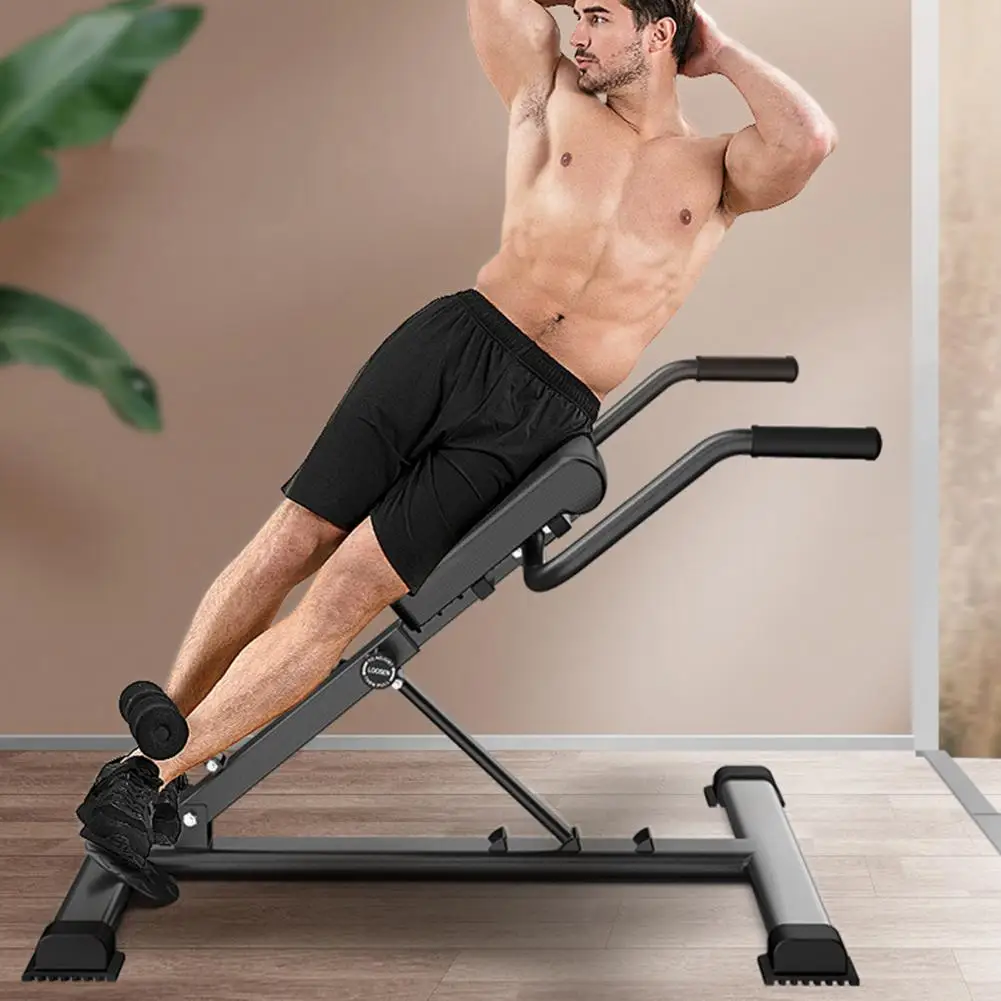 1Pc Back Extension Bench Waist Extension Workout Hyperextension Roman Chair Iron Buttocks Machine Sit Up Gym Bench for Men Women
