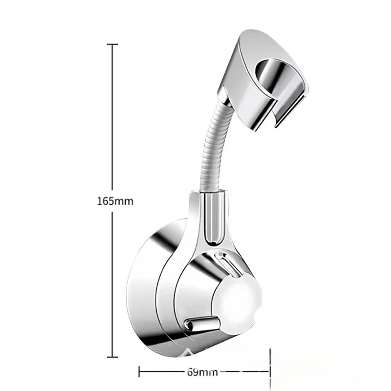 Shower Holder Adjustable Shower Head Holder Nozzle Handheld Holder Punch-Free Multi Angle Rotation Shower Bracket