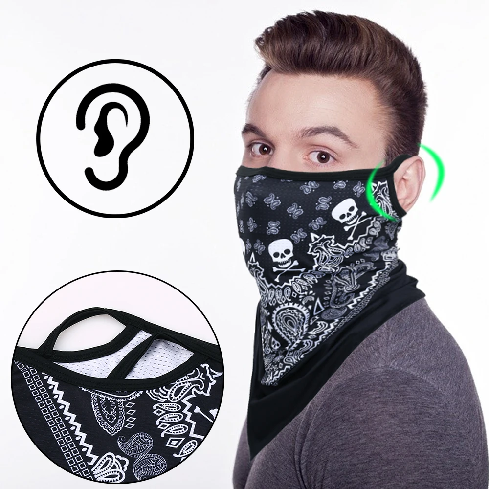 Summer Breathable Mesh Skull Hunting Cycling Bandana Sport Half Face Cover Mask Running Hiking Skiing Triangle Neck Warmer Scarf