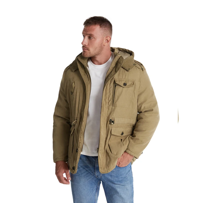 

Winter men's jacket Large hooded down jacket Cotton jacket Brand men's thickened top High quality casual mid length jacket
