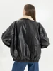 Winter Women's Fur Leather Jacket Long Sleeved Loose Warm Lamb Wool Vintage Thickened Locomotive Lapel Female PU Motorcycle Coat 6