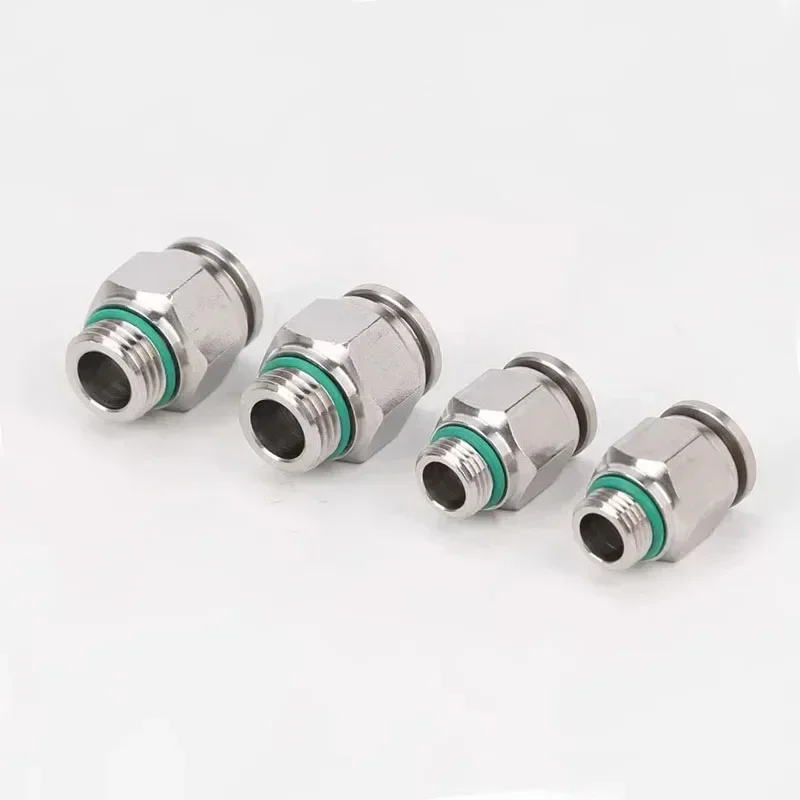 304 Stainless Steel Air Hose Fitting PC G-Thread Pneumatic Pipe Connector 1/8 1/4 3/8 1/2 M5 BSP Quick Coupling Hose Fitting