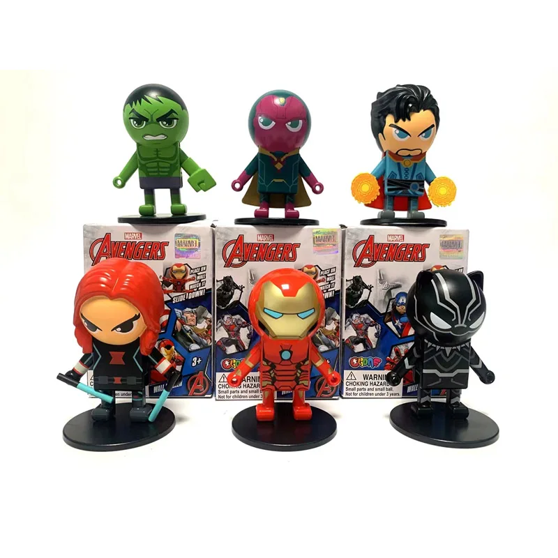 Genuine Marvel Action Figures Iron Man Hulk Black Widow Doctor Strange Black Panther Vision Wall Climbing Wallclimbing Doll Toy