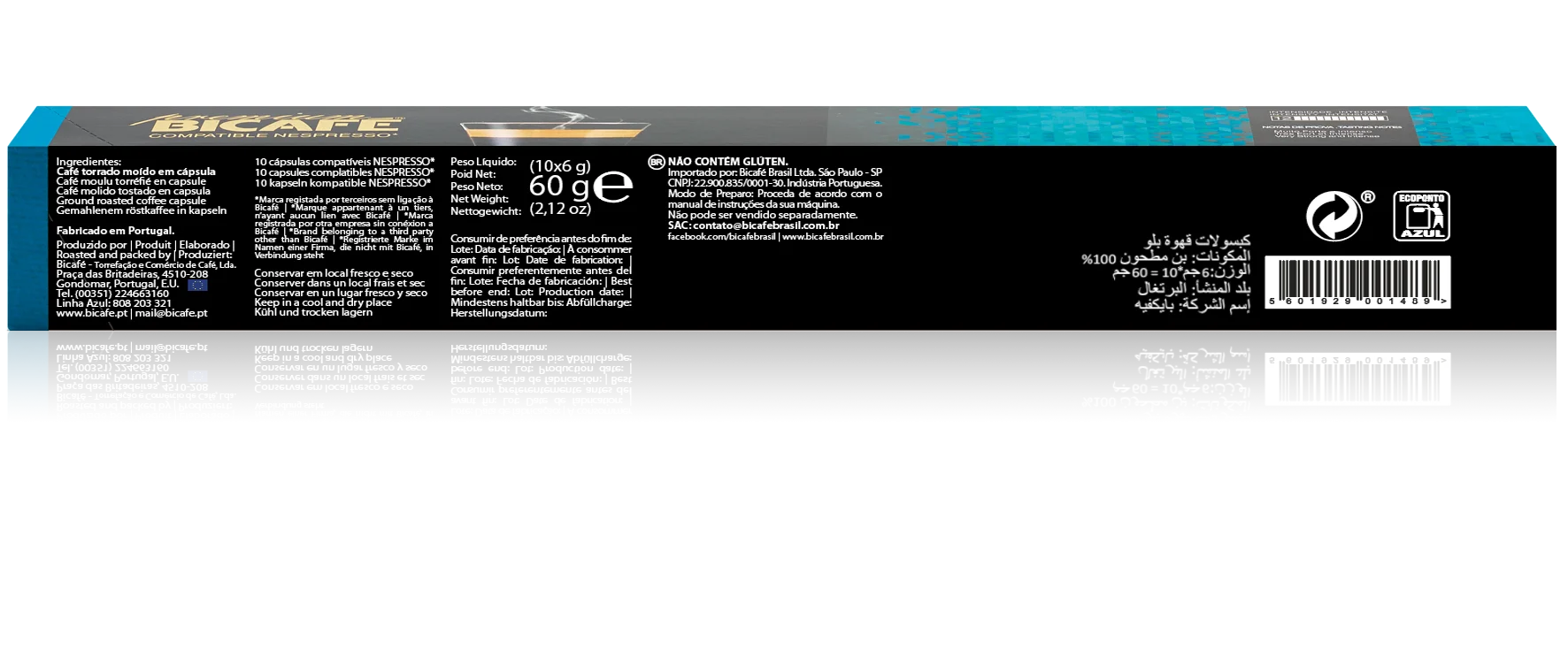 Cápsula de café Premium Blue bicafé/máquinas nespresso *